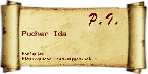 Pucher Ida névjegykártya